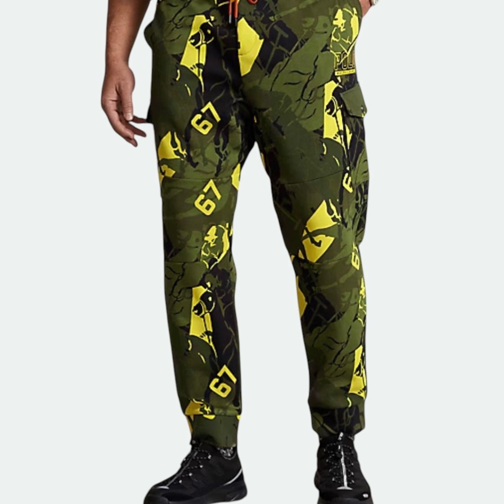 Polo Ralph Lauren Jogger Pants Men 5XLT Green Camo Big Pony 67 Cargo